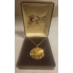 Elvis presley 18 kt Plate gold pendant necklace 1935-1977